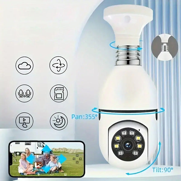💡 BULBCAM™ – Cameră inteligentă de supraveghere 360° în formă de bec