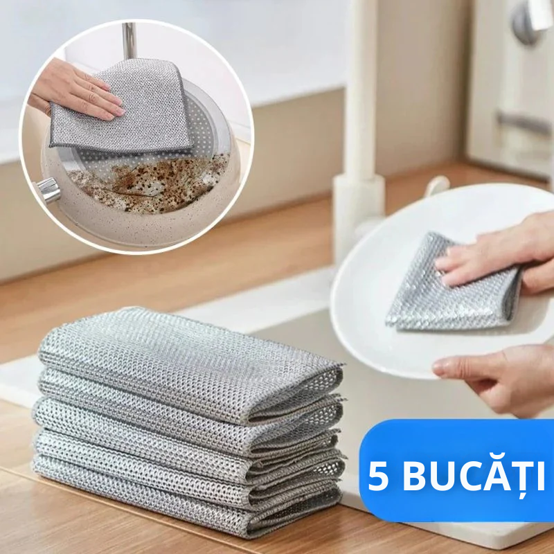 SteelClean™ – 5 Darabos Erőteljes Tisztítókendő Szett